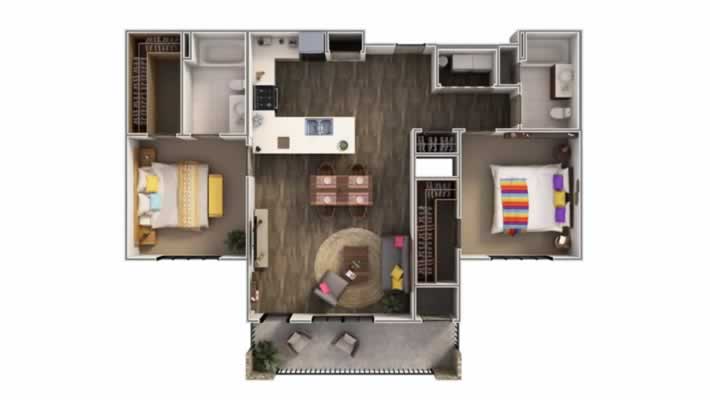 B - Two Bedroom / Two Bath*